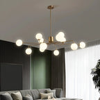 Lampadario Sputnik a globo in vetro moderno in ottone regolabile