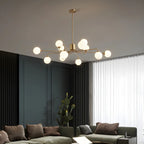 Lampadario Sputnik a globo in vetro moderno in ottone regolabile