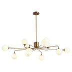 Lampadario Sputnik a globo in vetro moderno in ottone regolabile