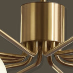 Lampadario Sputnik a globo in vetro moderno in ottone regolabile