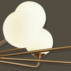 Lampadario Sputnik a globo in vetro moderno in ottone regolabile