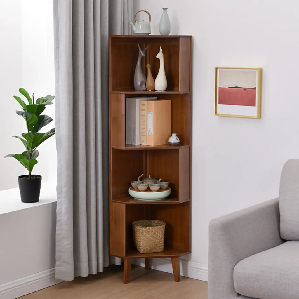 Armoire de rangement d'angle moderne en bois brun pour la maison