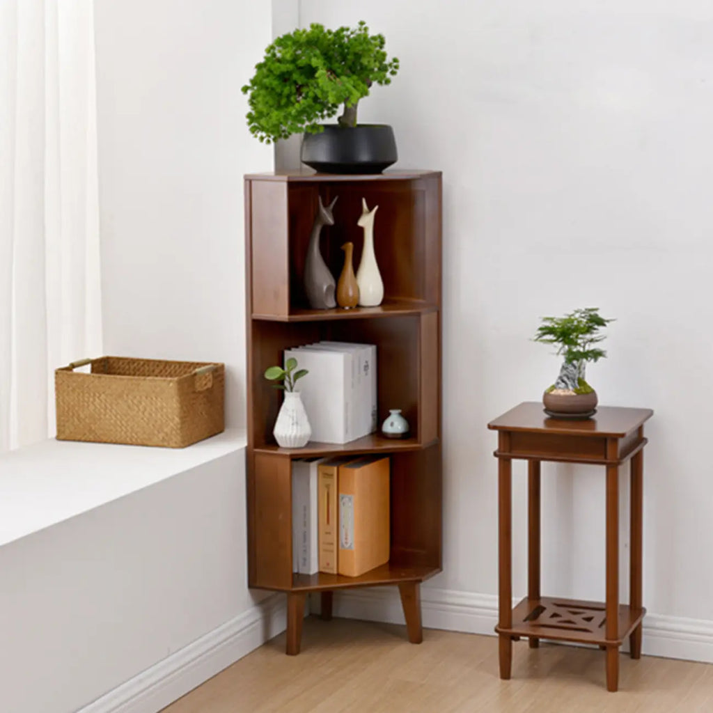Armoire de rangement d'angle moderne en bois brun pour la maison