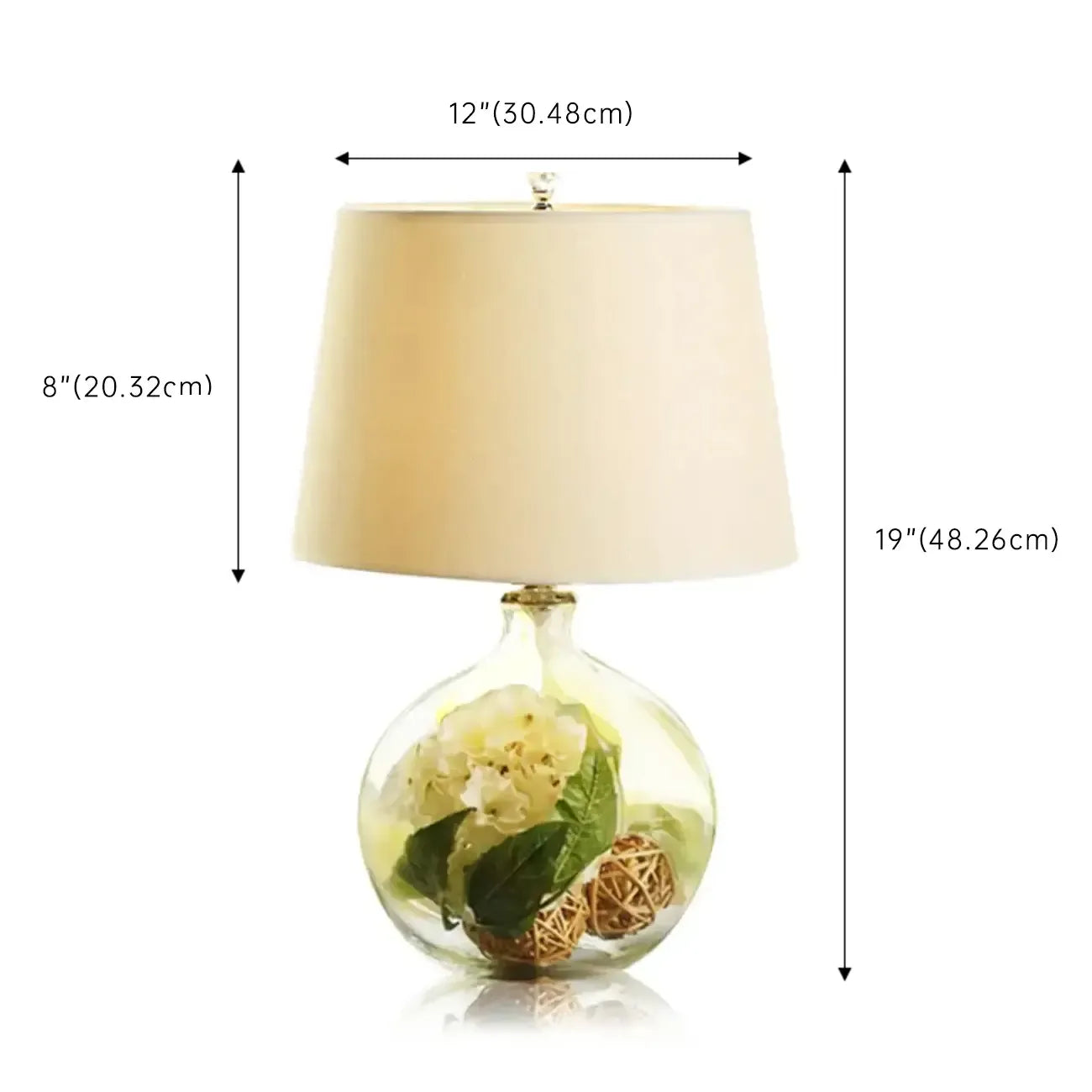 Lampe de table LED moderne et élégante en verre et tissu pour intérieur
