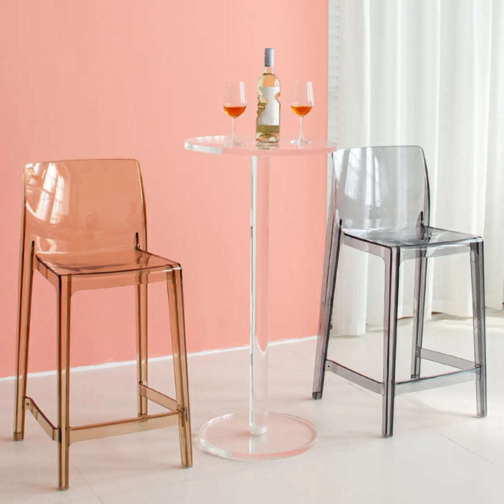 Tables de bar rondes modernes en acrylique transparent sur pied
