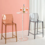 Tables de bar rondes modernes en acrylique transparent sur pied