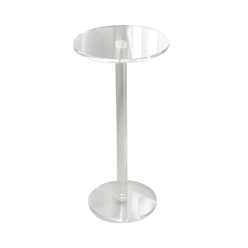 Tables de bar rondes modernes en acrylique transparent sur pied