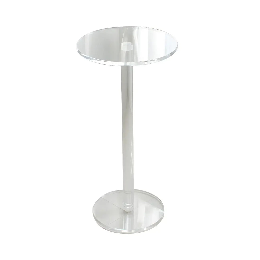 Tables de bar rondes modernes en acrylique transparent sur pied
