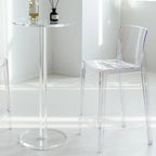 Tables de bar rondes modernes en acrylique transparent sur pied