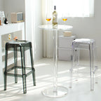 Tables de bar rondes modernes en acrylique transparent sur pied