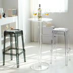 Tables de bar rondes modernes en acrylique transparent sur pied