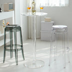 Tables de bar rondes modernes en acrylique transparent sur pied
