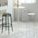 Tables de bar rondes modernes en acrylique transparent sur pied
