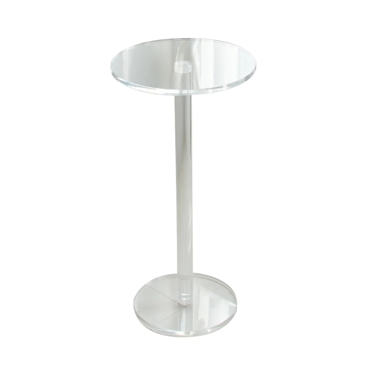 Tables de bar rondes modernes en acrylique transparent sur pied