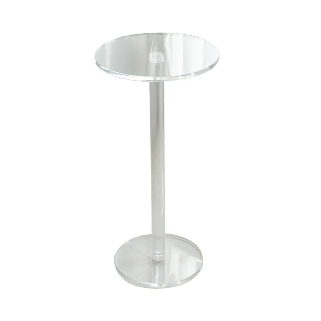 Tables de bar rondes modernes en acrylique transparent sur pied