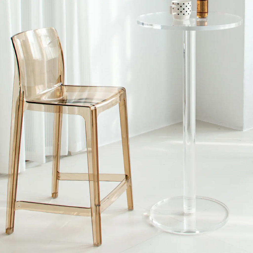 Tables de bar rondes modernes en acrylique transparent sur pied