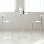 Tables de bar rondes modernes en acrylique transparent sur pied