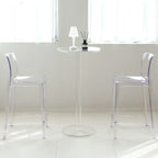 Tables de bar rondes modernes en acrylique transparent sur pied