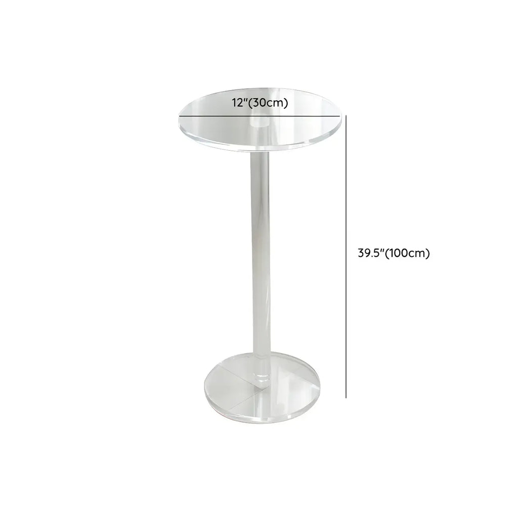 Tables de bar rondes modernes en acrylique transparent sur pied