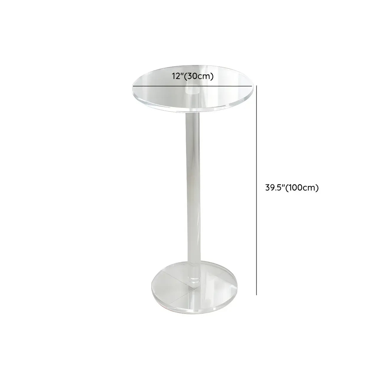 Tables de bar rondes modernes en acrylique transparent sur pied