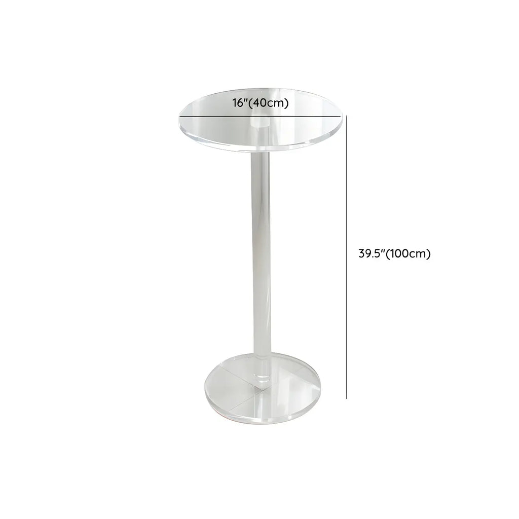 Tables de bar rondes modernes en acrylique transparent sur pied