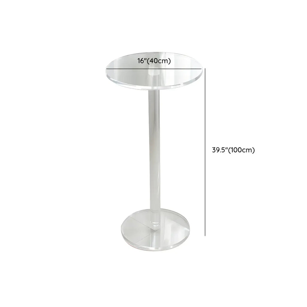 Tables de bar rondes modernes en acrylique transparent sur pied