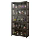 Vitrine moderne en verre noir pour figurines, idéale pour le salon