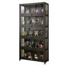Vitrine moderne en verre noir pour figurines, idéale pour le salon