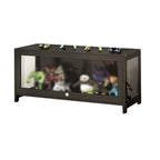Vitrine moderne en verre noir pour figurines, idéale pour le salon
