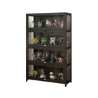 Vitrine moderne en verre noir pour figurines, idéale pour le salon