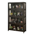 Vitrine moderne en verre noir pour figurines, idéale pour le salon