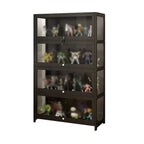 Vitrine moderne en verre noir pour figurines, idéale pour le salon