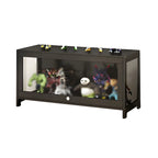 Vitrine moderne en verre noir pour figurines, idéale pour le salon