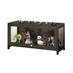 Vitrine moderne en verre noir pour figurines, idéale pour le salon