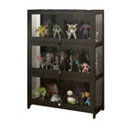 Vitrine moderne en verre noir pour figurines, idéale pour le salon