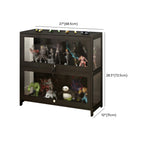 Vitrine moderne en verre noir pour figurines, idéale pour le salon