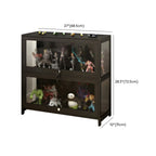 Vitrine moderne en verre noir pour figurines, idéale pour le salon