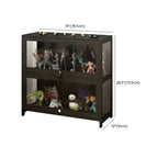 Vitrine moderne en verre noir pour figurines, idéale pour le salon