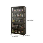 Vitrine moderne en verre noir pour figurines, idéale pour le salon