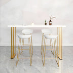 Tables de bar en bois blanc glamour et fer doré