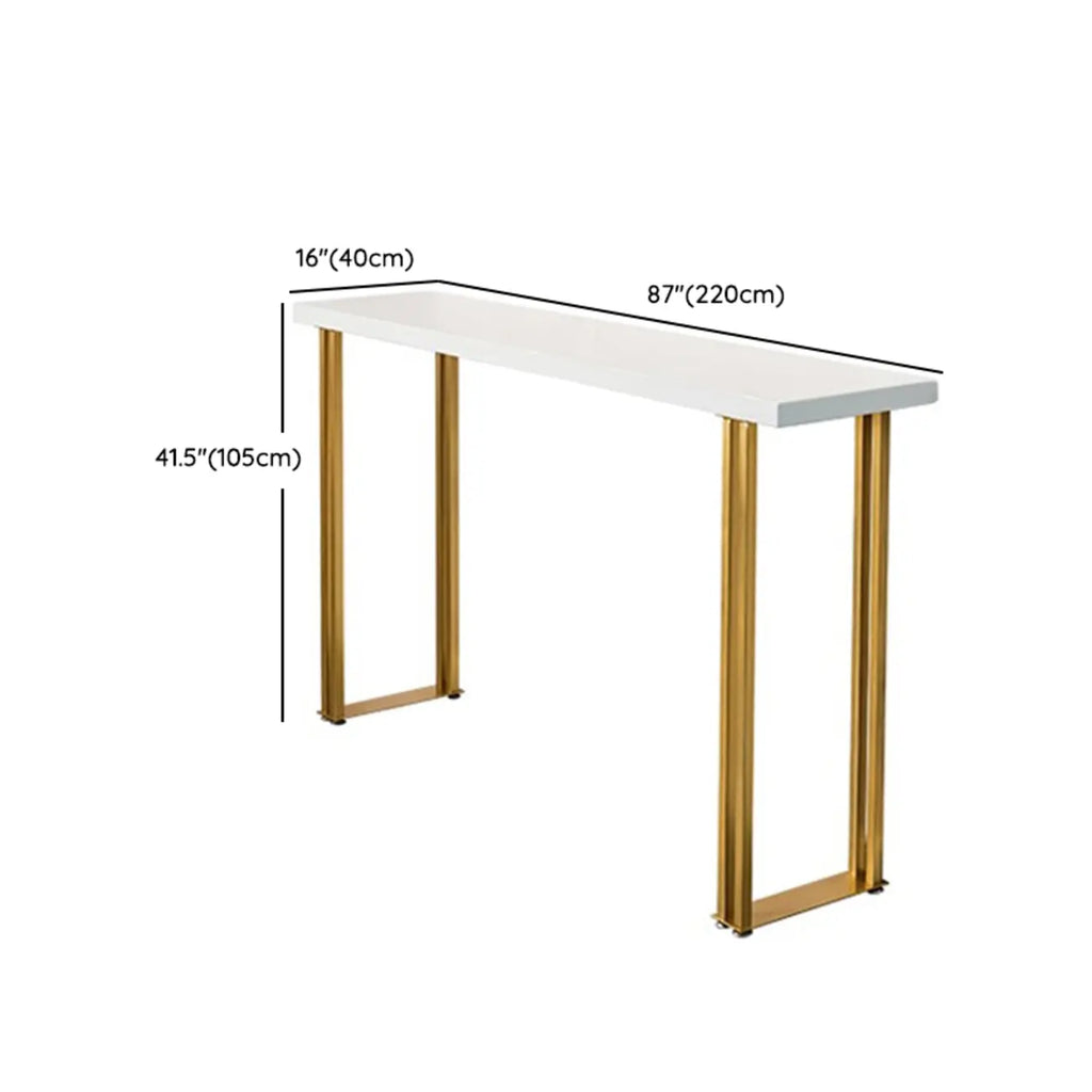 Tables de bar en bois blanc glamour et fer doré