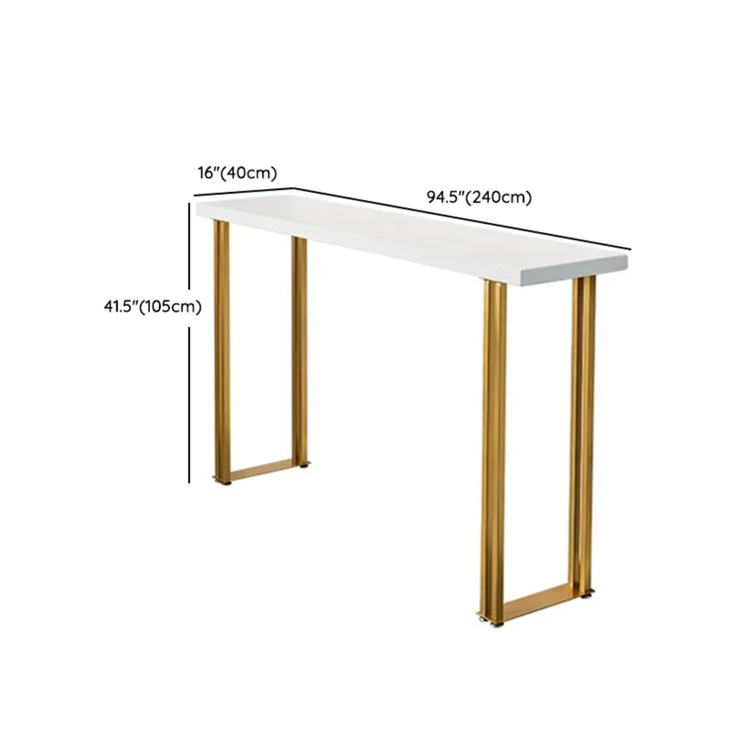 Tables de bar en bois blanc glamour et fer doré
