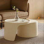 Table basse gigogne ronde extensible en acrylique avec plateau