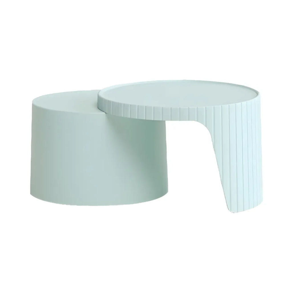 Table basse gigogne ronde extensible en acrylique avec plateau