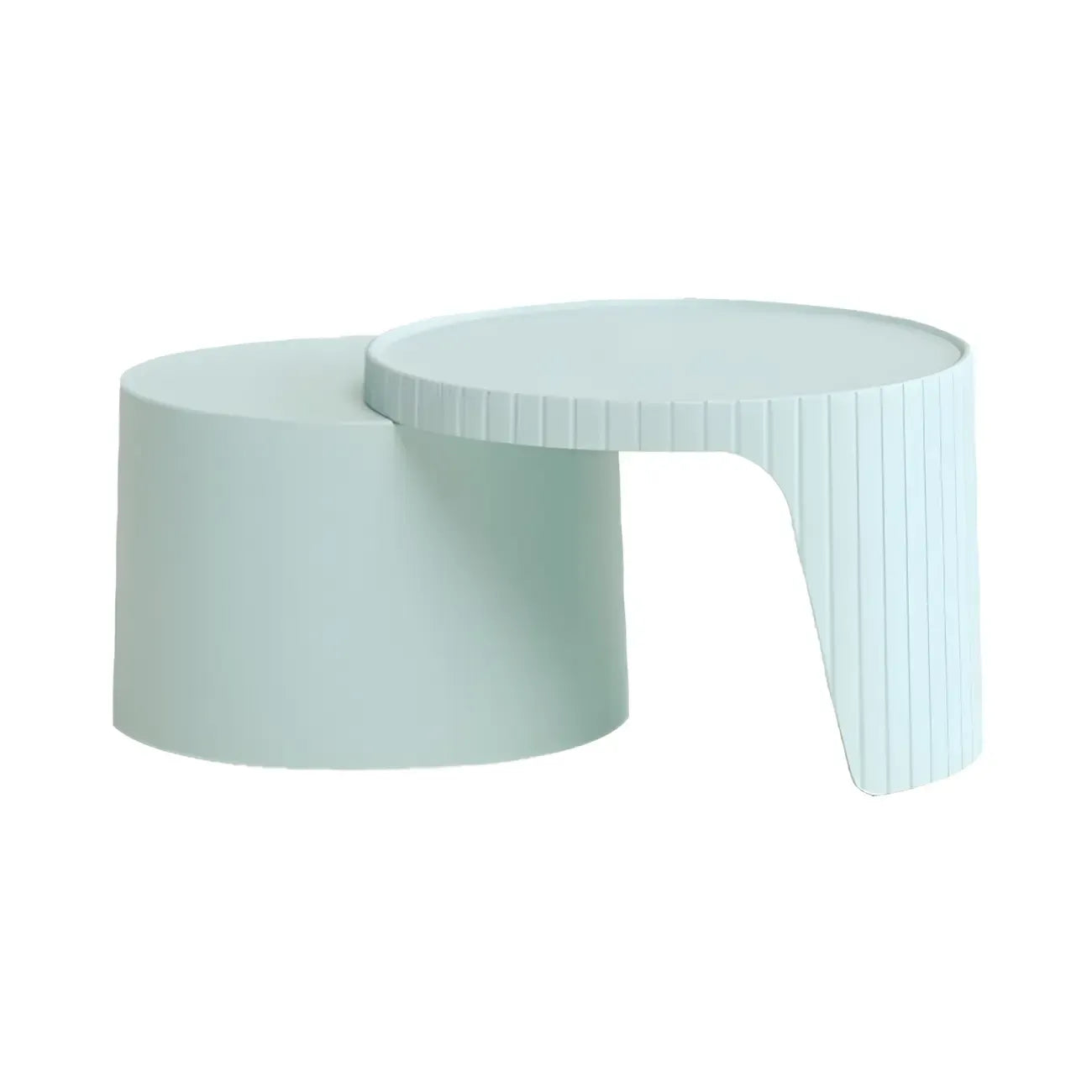 Table basse gigogne ronde extensible en acrylique avec plateau