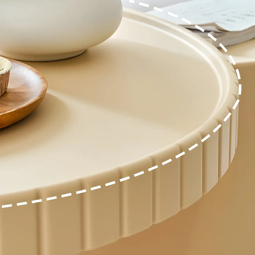 Table basse gigogne ronde extensible en acrylique avec plateau