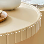 Table basse gigogne ronde extensible en acrylique avec plateau