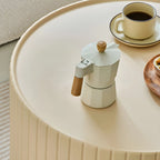 Table basse gigogne ronde extensible en acrylique avec plateau