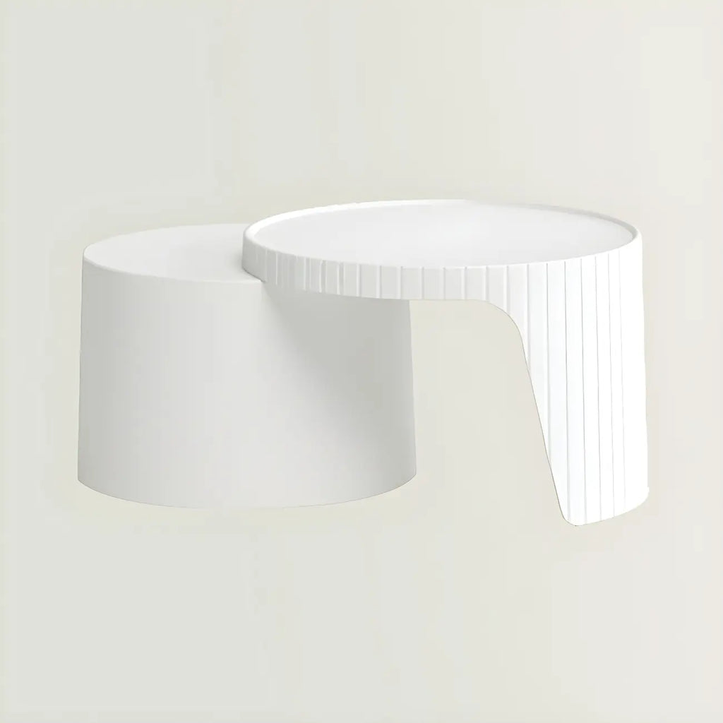 Table basse gigogne ronde extensible en acrylique avec plateau