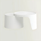 Table basse gigogne ronde extensible en acrylique avec plateau